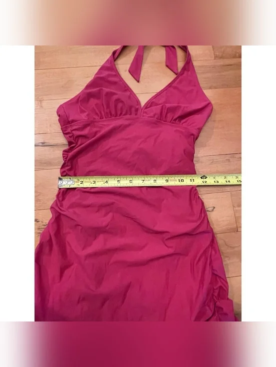 Love your Assets By Spanx Swimsuit One piece Dress Womens Size Medium Rose Pink - Picture 4 of 7